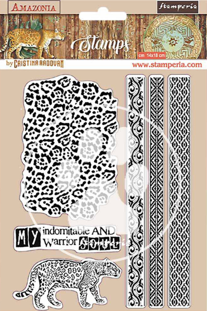 Stamperia HD natuurrubber stempelset - Amazonia Tribals